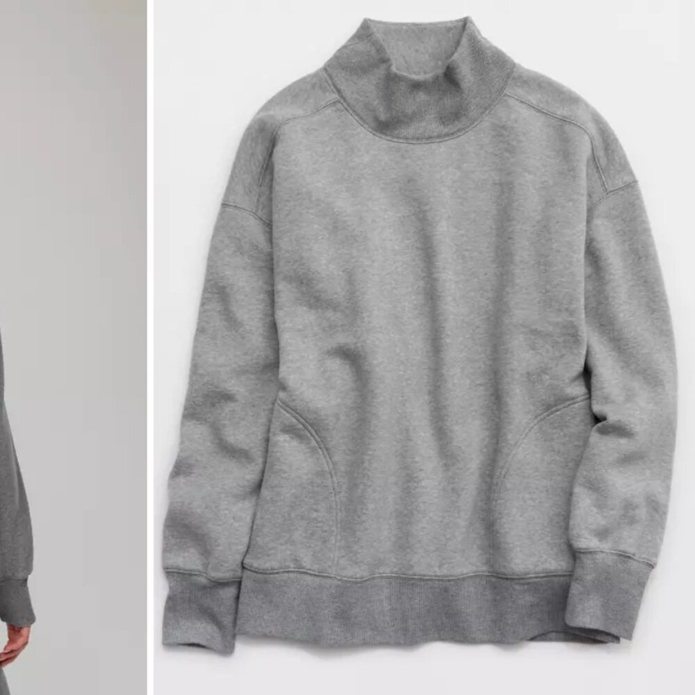 OFFLINE By Aerie Cloud Fleece Oversized Mockneck Sweatshirt